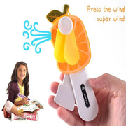 Mini Hand Pressure Fruit-shaped Fan For Kids (1 Pc  Mix Design) thumbnail 3