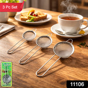 Stainless Steel Tea Strainer 3 Piece Set thumbnail 7