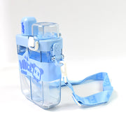 2in1 Dual Compartment Water Bottle With Straw And Adjustable Shoulder Straps (1 Pc  Multi Color) thumbnail 4