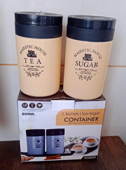 5640 Accurate Seal Tea Sugar Coffee Container Plastic Damru Shaped Tea Coffee Sugar Canisters Jar New Airtight Food Seal Containers For Salt Dry Fruit Grocery 2 Section (800 Ml Approx) thumbnail 6