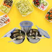2201 Compact Stainless Steel Airtight Lunch Box Set - 4 Pcs (3 Leakproof Containers And 1 Bottle) thumbnail 5
