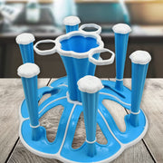5589 Miracle Plastic Glass Stand  Tumbler Holder  Glass Holder For Kitchen  Dining Table 6 Glasses Stand With 3 Pepper Salt (Moq - 2 Pcs) thumbnail 1