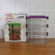 3 Layer Stackable Airtight Food Storage Container Set (1 Set) thumbnail 6