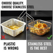 Stainless Steel Deep Fryer Basket With Long Handle (1 Pc) thumbnail 2