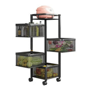 Metal High Qaulity Kitchen Trolley Kitchen Organizer Items And Kitchen Accessories Items For Kitchen Rack Square Design For Fruits  Vegetable Onion Storage Kitchen Trolley With Wheels (4 Layer  3 Layer) thumbnail 5