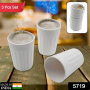 5719 Small Plastic Coffee  Tea Cups Reusable Plastic Cup Mug Lightweight Microwavable Dishwasher Safe Unbreakable Camping Coffee Mugs For Tea Milk Water Juice Tea (3 Pcs Set) thumbnail 5