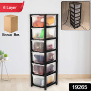 6-layer Modular Plastic Drawer Storage Cabinet thumbnail 7