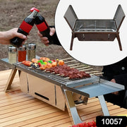 Portable Bbq  Barbecue Grill Stainless Steel Folding Charcoal Grill (1 Set  Net Weight  2207 Gm) thumbnail 6