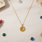 Traditional Gold-tone Round Jhumka Pendant Chain Necklace (1 Pc) thumbnail 5