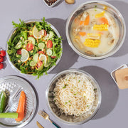 3-in-1 Stainless Steel Mixing Straining  Grater Bowl Set thumbnail 5