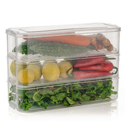 5595 3 Fridge Storage Container Fridge Organizer With Lid Stackable Fridge Storage Containers Plastic Freezer Storage Containers For Fish Meat Vegetables Fruits Pack Of 3pcs 1500ml Approx thumbnail 3