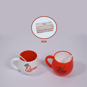 4764 King  Queen Printed Couple Matching Coffeetea Plastic Coffee Mug (300ml Set Of 2) thumbnail 1