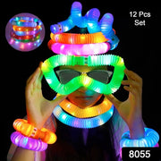 8055 Mini Pop Tubes Colourful Tubes Sensory Toys Stretch Pipe Toy Fidget Tube Toys Pull Tubes Fidget Toys Sensory Stretch Tubes Fun Tubes For Autism Children Kids Adult Reduce Anxiety (Pack Of 12) thumbnail 5