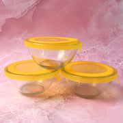 Dazzle Glass Bowl Set Mixing  Storage Bowls With Lids (3 Pcs Set) thumbnail 2