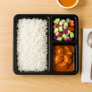Plastic Multi-compartment Meal Serving Tray  3-section Rectangular Dining Plate (1 Pc  Black) thumbnail 6