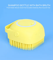 1348 Silicone Massage Bath Body Brush Soft Bristle With Shampoo Dispenser thumbnail 5