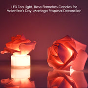 Rose Flower Shaped Led Flickering Tealight Candles (2 Pc) thumbnail 3