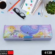 4138 Multipurpose Compass Box Plastic Double Deck Pencil Case With 2 Compartments Supplies Utility Box Storage Organizer Pencil Box For School Cartoon Printed Pencil Case For Kids Birthday Gift For Girls  Boys thumbnail 7