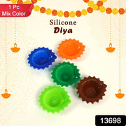 Silicone Diya For Diwali Attractive Design Colourful Diya Combo (Mix Design 1 Pc) thumbnail 5