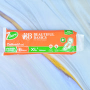 Beautiful Basics Orange Cotton Maxi Sanitary Pads Xl+ 280mm Pack Of 6 Pads thumbnail 3