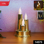 Led Flameless Candle Lamp With Triple Candle Design (1 Pc) thumbnail 7