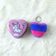 Heart Shape Gift Box  Plush Keychain (2 Pc) thumbnail 1