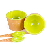 5320 Ice-cream Waffle Spoon Bowel Cup Set  Premium Ice Cream Set  Ice-cream Bowel With Spoon 2pc Couple Bowl Set thumbnail 1