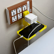 6498 Multi-purpose Wall Holder Stand For Charging Mobile Just Fit In Socket And Hang (Yellow) thumbnail 3