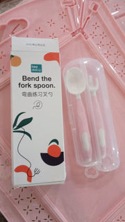 Silicone Bendable Kids Feeding Spoons And Forks Toddler Utensils With Travel Case Baby Spoon And Fork Set For Self-feeding Learning Bendable Handle For Kid Children Toddlers (2 Pc Set) thumbnail 6