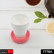 Portable Travelling Cuptumbler With Lid Folding  Pocket Glass For Travelling Water Cup For Kids Walker Folding Camping Cup With Lids Expandable Drinking Cup Folding Cup For Kids Travel - (Pack Of 1) thumbnail 4