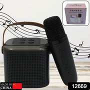 12669 Wireless Speaker Microphone Set Rgb Light Support Memory Card Portablekaraoke Machine Perfect  For Travel Tv thumbnail 6