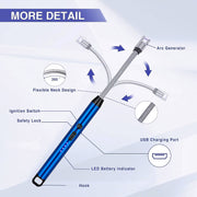 Metal Rechargeable Electric Arc Lighter With Flexible Neck (1 Pc) thumbnail 4