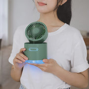 7615 Mini Desktop Cooling Fan Automatic Shaking Head Rotating Spray Humidifier Fan Water Cooling Small Fan Desktop Mini Air Conditioning Fan With Small Water Tank (Battery Not Include) thumbnail 4