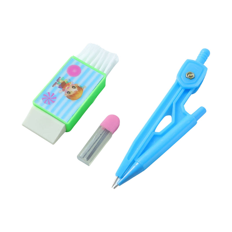 Premium Kids Plastic Drawing Compass Geometry Set (1 Set)