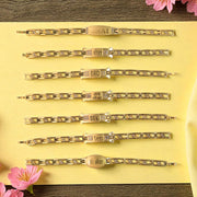Metal Rakhi Bracelet For Brother Chain Rakhi With Wording (Mix Design 1 Pc) thumbnail 5
