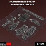 Reusable Rubber Stamp Tpr Stamp Diy Accessories Good Stamping Effect Diy Transparent Stamp Stick Repeatedly For Envelope For Diary For Invitation Letter Photo Album Decoration For Paper Crafts (Mix Design  1 Set) thumbnail 3