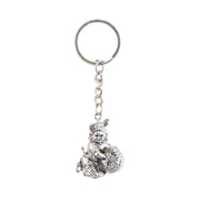 Premium Silver-finish Metal Bal Krishna Eating Makhan Keychain (1 Pc) thumbnail 1