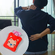 6523 Pink Cat Small Hot Water Bag With Cover For Pain Relief Neck Shoulder Pain And Hand Feet Warmer Menstrual Cramps. thumbnail 4