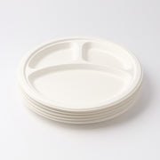 Freshee 10 Inch 3-compartment Round Compostable Bagasse Plate (10 Pc) thumbnail 4