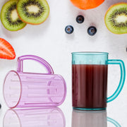 5579 Stylish Juice Glass With Handle Water Glass Beer Glass Milk Shake Glass Multipurpose Glass Plastic Beer Mug Unbreakable Beer Tasting Glasses Clear Juice Glasses Suitable For Kids (2 Pc) thumbnail 2