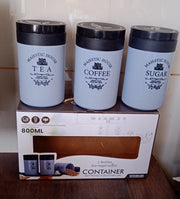 5766 Accurate Seal Tea Sugar Coffee Container - 3 Pcs Plastic Damru Shaped Tea Coffee Sugar Canisters Jar New Airtight Food Seal Containers For Salt Dry Fruit Grocery Multicolor (3 Pcs Set) thumbnail 6