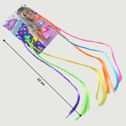 Colourful Braided Hair Extension Streaks For Girls  Kids (6 Pc) thumbnail 4