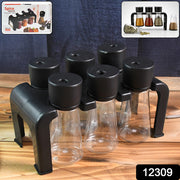 6-piece Plastic Spice Jar Set With Stand thumbnail 6