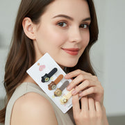 Cute Bear Face Decorative Hair Clips Set (4 Pc) thumbnail 2