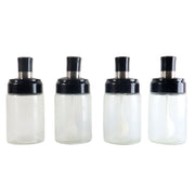 Transparent Spice Jar Set With Spoon  Airtight Lid (4 Pc) thumbnail 4