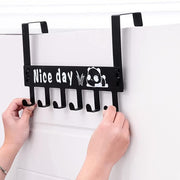 Heavy-duty Carbon Steel Door Hook Hanger Rack (1 Pc  6 Hook  Black) thumbnail 2