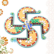Golden Swastik Shubh Labh Wall Hanging With Ganesh Idol (1 Pc) thumbnail 5