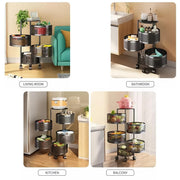 Metal Round High Quality Kitchen Trolley With Wheels (3 Layer  1 Pc) thumbnail 5