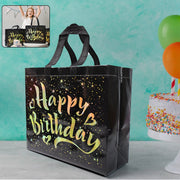 Birthday Gift Bag With Gold Shiny Stars Reusable Party Gift Bags (1 Pc) thumbnail 1