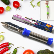 8218 2in1 Multi-purpose Stainless Steel Peeler With Hanging Ring For Vegetables Potato Peeler Carrot Grated Suitable For Peeling And Shredding Fruit And Vegetables Kitchen Accessories Piller (1 Pc) thumbnail 1